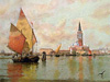 Painting Restoration of the ''Venetian'',c.1899. Robert Thompson, Oil on canvas, 22'' X 35''.