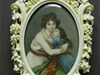 Ivory Miniature in Ivory carved Frame 19 century, France 13,5 " H
