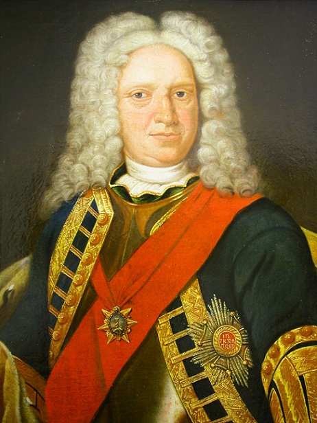 Grashe Seattle and Bellevue Fine Art Restorers. Rare and interesting cases of antique restoration: Friedrich Wilhelm Dux of Saxonia and Meisson painting, Oil on Canvas, 22" X 27" Circa 1733. Restoration project in process.