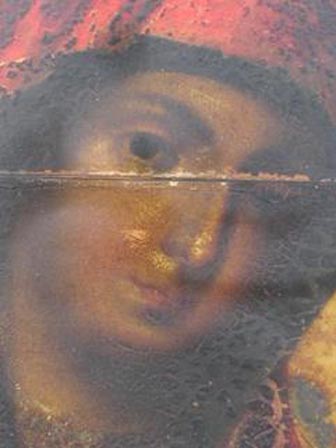 Grashe Seattle and Bellevue Fine Art Restorers. Rare and interesting cases of antique restoration: Mother of God of Kazan Russian Icon 19 Century, Icon and Silver Oklad, Circa 1855