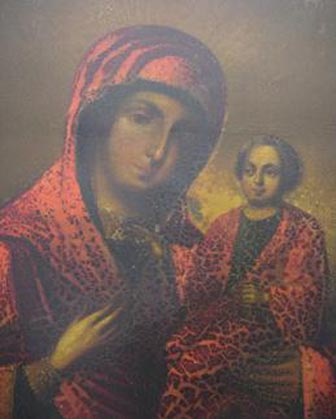 Grashe Seattle and Bellevue Fine Art Restorers. Rare and interesting cases of antique restoration: Mother of God of Kazan Russian Icon 19 Century, Icon and Silver Oklad, Circa 1855