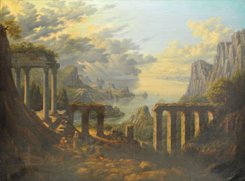 Grashe Seattle and Bellevue Fine Art Restorers. Rare and interesting cases of antique restoration: Roman Scene with Monks - Italian School