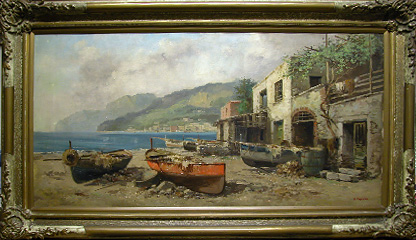 Grashe Seattle and Bellevue Fine Art Restorers. Art for sale: Painting ''Afternoon'' By Giuseppe Cosenza(Italian), 1847-1922.