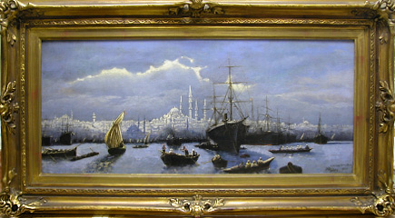 Grashe Seattle and Bellevue Fine Art Restorers. Art for sale: Painting ''Constantinople'' By Roberto Menzies (Menzie, James), Dated: 1899.