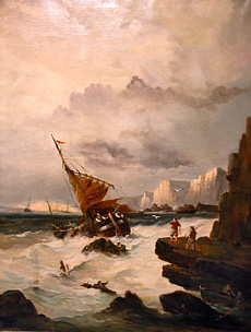 Grashe Seattle and Bellevue Fine Art Restorers. Art for sale: ''Shipwreck'' By Alfred Budsey (British), c. 1820.