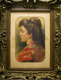 Grashe Seattle and Bellevue Fine Art Restorers. Art for sale: Painting ''Spanish Woman'' By Ferdinand Marinus Joseph Bernard, 1808-1890, Belgium.