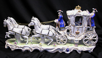 Grashe Seattle and Bellevue Fine Art Restorers. Art for sale: ''Carriage'' Dresden Porcelain Composition. Grashe Seattle and Bellevue Fine Art Restorers. Art for sale: ''Carriage'' Dresden Porcelain Composition.
