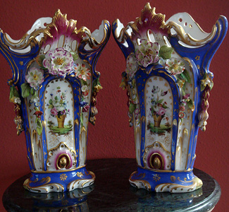 Grashe Seattle and Bellevue Fine Art Restorers. Art for sale: Jacob Petit. Rare Pair of Vases. Grashe Seattle and Bellevue Fine Art Restorers. Art for sale: Jacob Petit. Rare Pair of Vases.
